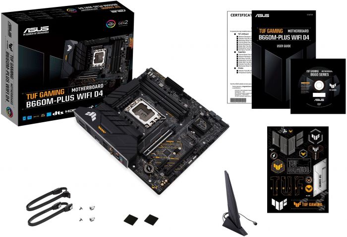 Материнcька плата ASUS TUF GAMING B660M-PLUS WIFI D4 s1700 B660 4xDDR4 M.2 HDMI DP Wi-Fi BT mATX