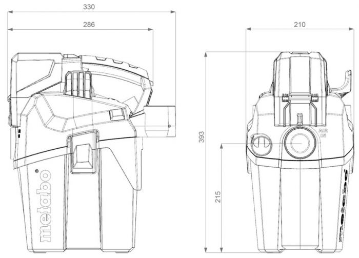 Пилесос акумуляторний Metabo AS 18 HEPA PC COMPACT, 18В, бак 6л, 2100л/хв, 3.8кг, без АКБ та ЗП