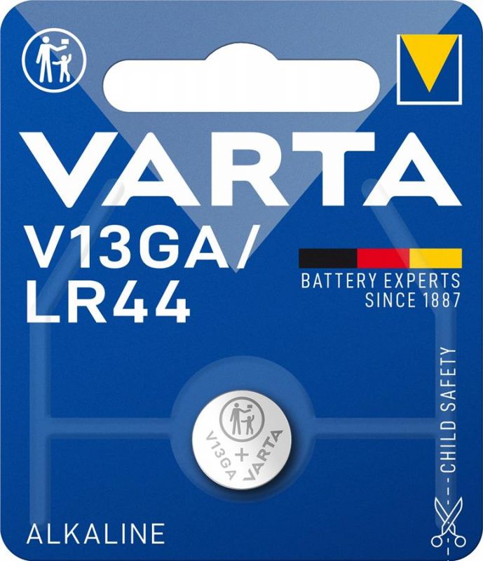 Батарейка Varta лужна V13 GA (LR44, LR1154, AG13, А76)  блістер, 1 шт