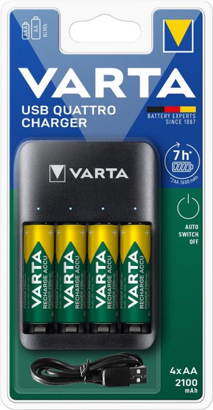 Зарядний пристрій  Varta Value USB Quattro Charger 4хNI MH AA2100 мА•год
