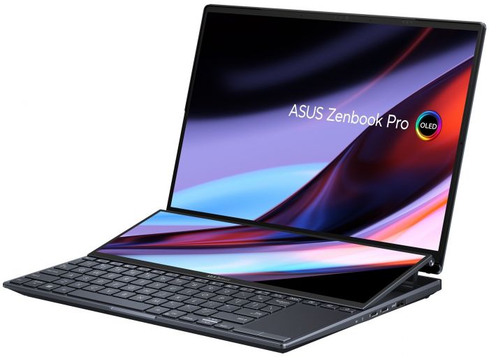Ноутбук ASUS Zenbook Pro 14 Duo UX8402ZE-M3165W 14.5" 2.8K OLED Touch, Intel i7-12700H, 32GB, F1TB, NVD3050Ti-4, Win11, Чорний