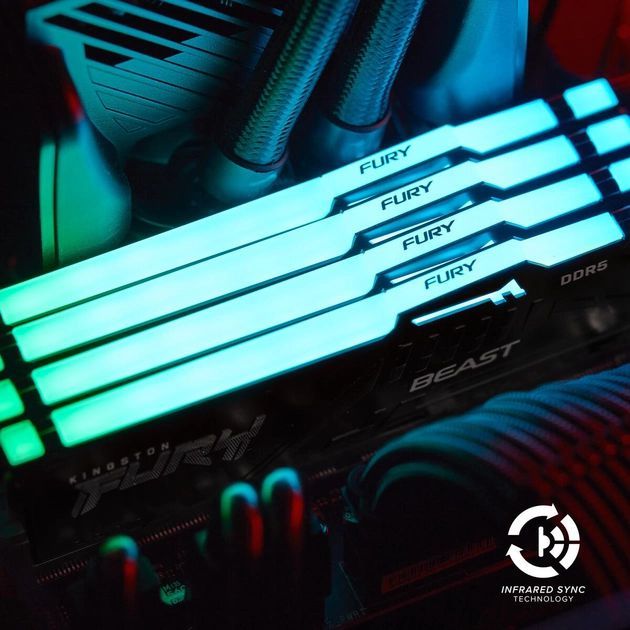 Пам'ять ПК Kingston DDR5 16GB 5600 Beast Black RGB