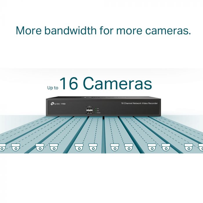 IP-Відеорегістратор TP-LINK VIGI NVR1016H 16 каналів, 2xUSB, H265+, 1xHDD, до 10 ТБ