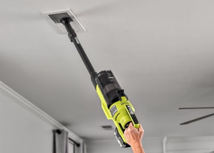 Пилосос вертикальний Ryobi RSV18X1-0, 18В ONE+, безщітковий, 90AW, 900л/хв, HEPA 12, подвійна роликова щітка + додаткові насадки (без АКБ та ЗУ)