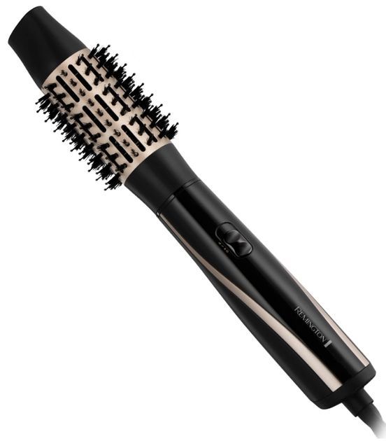 Фен-щітка Remington Blow Dry & Style Caring, 1200Вт, 2 режими, іоніз-я, хол. обдув, кейс для зберігання, кераміка, чорно-золотий