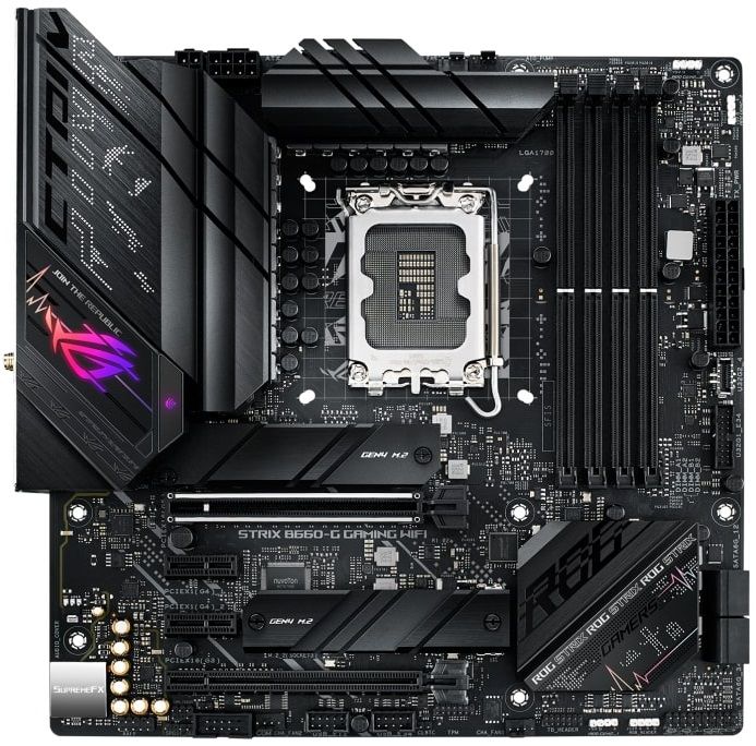 Материнcька плата ASUS ROG STRIX B660-G GAMING WIFI s1700 B660 4xDDR5 M.2 HDMI-DP Wi-Fi BT mATX