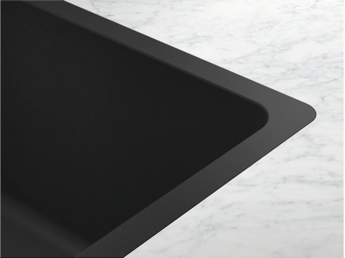 Мийка кухонна Franke Maris, фраграніт, прямокутник, без крила, 553х433х200мм, чаша - 1, універсальна, MRG 110-52, чорний матовий (+вентиль)