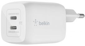 Зарядний пристрій мережевий Belkin 65Вт 2хUSB-С GAN PD PPS, білий