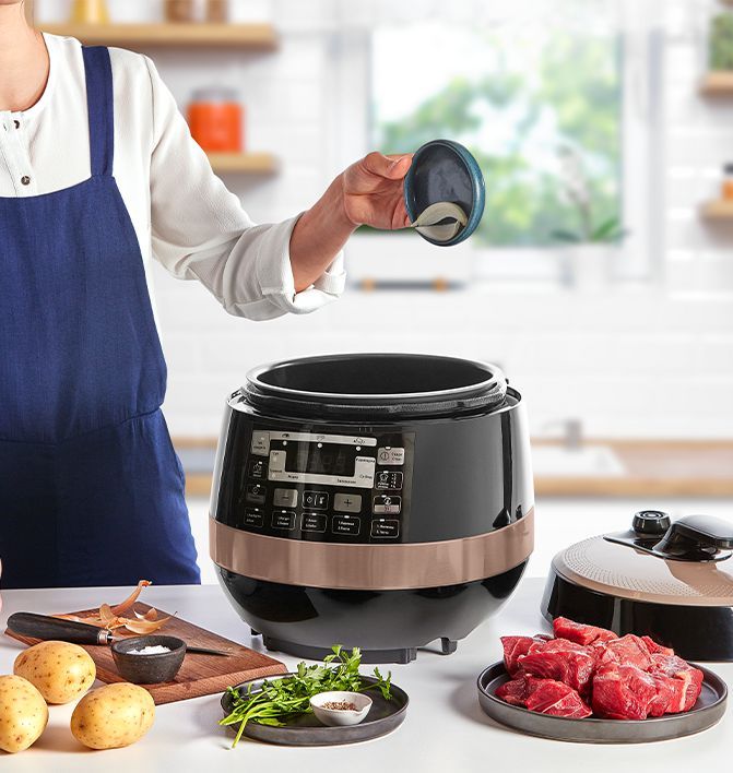Мультиварка-скороварка Moulinex Quickchef, 1000Вт, чаша-5л, кнопкове керування, пластик, чорний