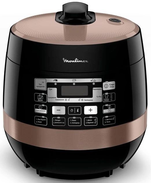 Мультиварка-скороварка Moulinex Quickchef, 1000Вт, чаша-5л, кнопкове керування, пластик, чорний