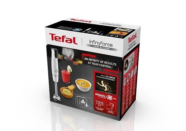 Блендер Tefal заглибний Infiny Force 1000Вт, 4в1, білий