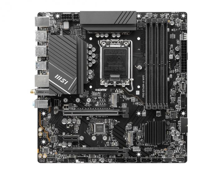 Материнcька плата MSI PRO B760M-A WIFI s1700 B760 4xDDR5 M.2 HDMI DP WiFi BT mATX