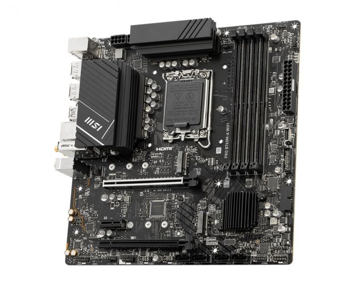Материнcька плата MSI PRO B760M-A WIFI s1700 B760 4xDDR5 M.2 HDMI DP WiFi BT mATX
