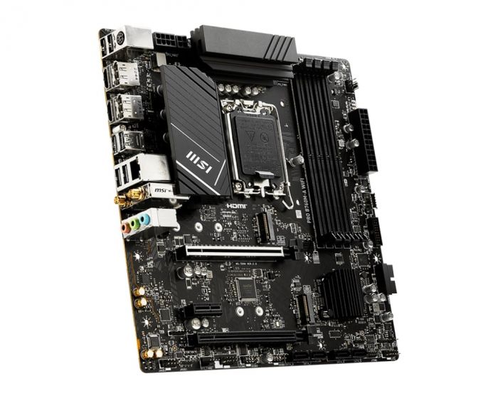 Материнcька плата MSI PRO B760M-A WIFI s1700 B760 4xDDR5 M.2 HDMI DP WiFi BT mATX