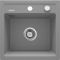 Мийка кухонна Deante Zorba, граніт, квадрат, без крила, 440х440х184мм, чаша - 1, накладна, металічний сірий