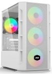 Корпус 2E Gaming Calleo GB700W, без БЖ, 2xUSB 3.0, 1xUSB 2.0, 4x120mm ARGB, controller with remote, TG Side Window, mATX, білий
