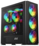 Корпус 2E Gaming Vertex GI01B, без БЖ, 2xUSB 3.0, 1xUSB Type-C, 3x140mm ARGB, 1x120mm ARGB, controller with remote, TG Side Panel, EATX, чорний