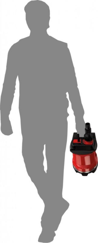 Насос для брудної води акумуляторний EInhell GE-DP 18/25 Li - Solo, PXC, 18В, 7500 л/ч, вис 5м, глиб 4м, до 25мм, 2.8кг (без АКБ і ЗП)