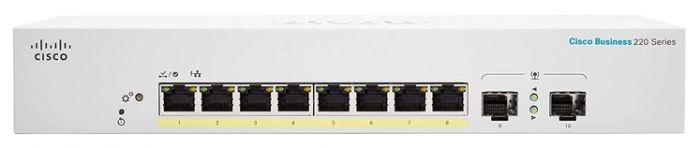 Комутатор Cisco CBS220 Smart 8-port GE, PoE, Ext PS, 2x1G SFP