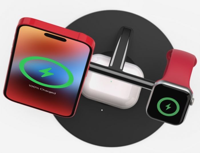 Зарядний пристрій бездротовий Belkin 3в1 MagSafe iPhone/Watch/AirPods, чорний