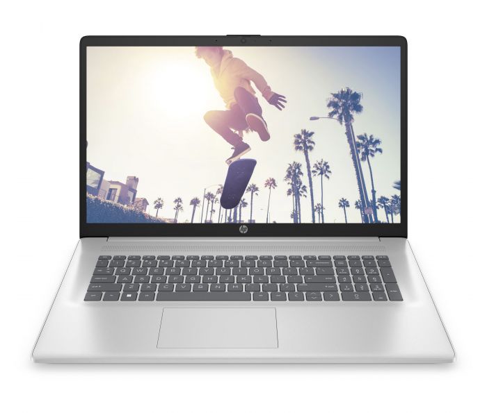 Ноутбук HP 17-cn2010ua 17.3" FHD IPS AG, Intel i5-1235U, 16GB, 1TB+F512GB, NVD550-2, DOS, сріблястий
