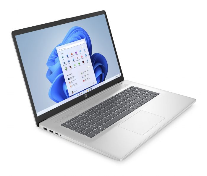 Ноутбук HP 17-cn3008ua 17.3" FHD IPS AG, Intel i3-N305, 8GB, F512GB, UMA, DOS, сріблястий