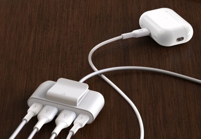 Адаптер Belkin 2хUSB-C/2хUSB-A, 2м, білий