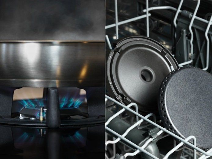 Варильна поверхня Electrolux комбінована (2 газ + 2 інд), 60см, розширена зона, чавун, чорний