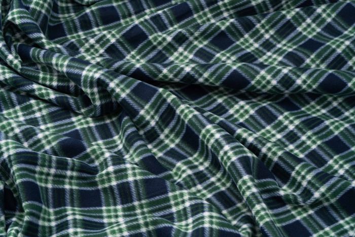 Плед Ardesto Fleece, 160х200 см, 100% поліестер, клітинка зелена