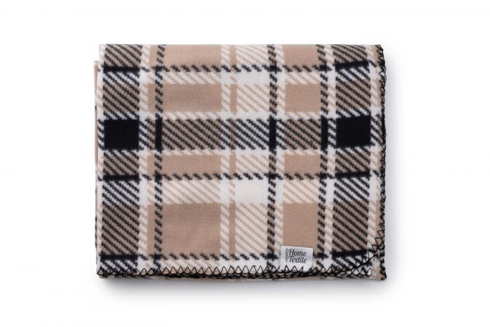 Плед Ardesto Fleece, 130x160 см, 100% поліестер, клітинка коричнева