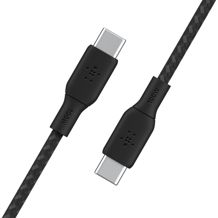 Кабель заряджання/синхронізації Belkin USB-С > USB-С 2м, 100Вт, плетений, чорний
