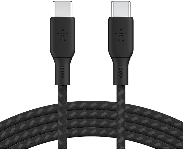 Кабель заряджання/синхронізації Belkin USB-С > USB-С 2м, 100Вт, плетений, чорний