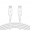 Кабель заряджання/синхронізації Belkin USB-С > USB-С 2м, 100Вт, плетений, білий
