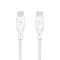 Кабель заряджання/синхронізації Belkin USB-С > USB-С 2м, 100Вт, плетений, білий