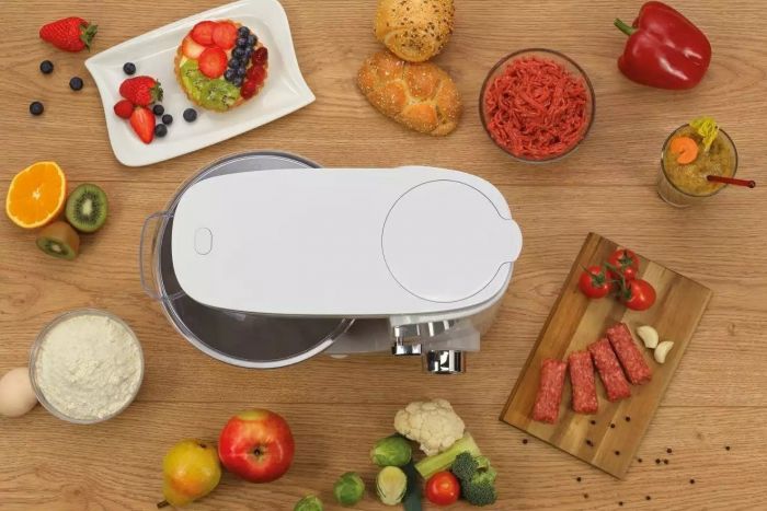 Кухонна машина Gorenje, 1000Вт, чаша-метал, корпус-пластик+метал, насадок-6, білий