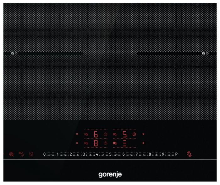 Варильна поверхня Gorenje індукційна, 60см, поєднання конфорок, Iq-програми, чорний