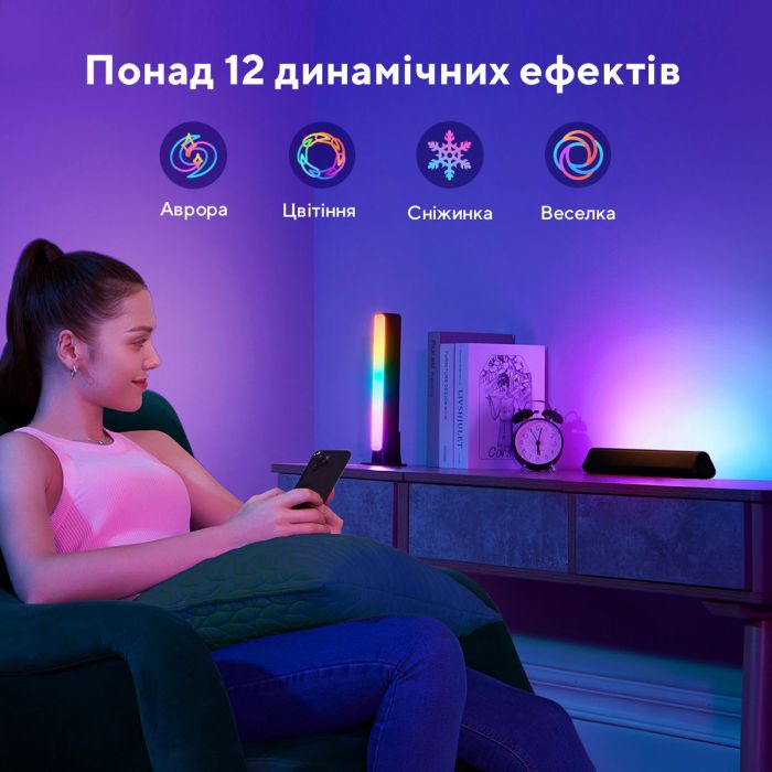 Набір підсвічування Govee H6056 Flow Plus Light Bars, RGBICWW, WI-FI/Bluetooth, чорний