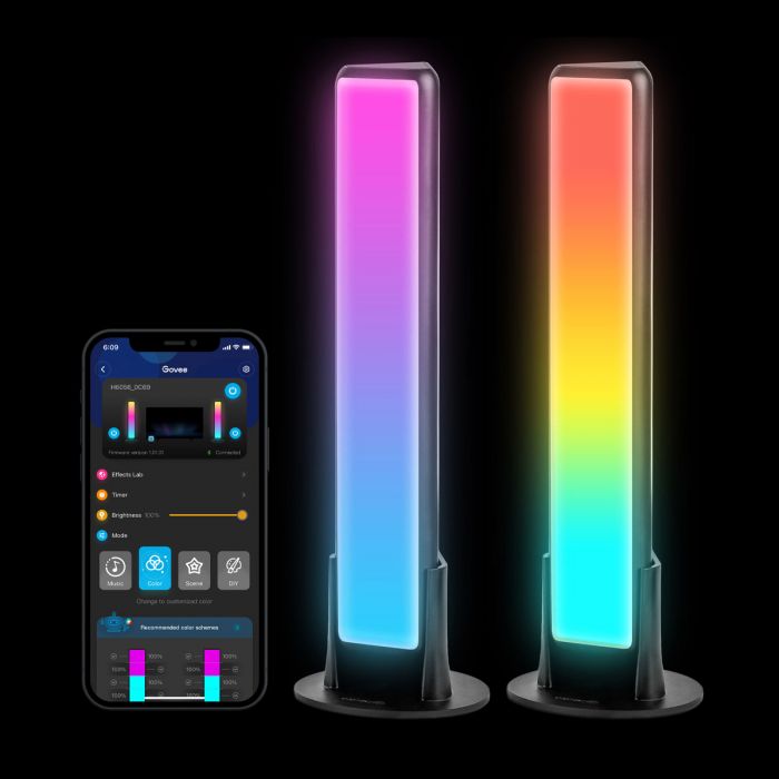 Набір підсвічування Govee H6056 Flow Plus Light Bars, RGBICWW, WI-FI/Bluetooth, чорний