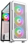 Корпус 2E Gaming Hexagon G338W, без БЖ, 2xUSB 3.0, 1xUSB Type-C, 1x120mm, 3x120mm ARGB, TG Side Panel, ATX, білий