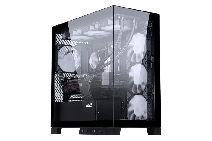 Корпус 2E Gaming Fantom GK701B, без БЖ, 2xUSB 3.0, 1xUSB Type-C, 4x120mm ARGB, controller with remote, TG Side/Front Panel, mATX, чорний