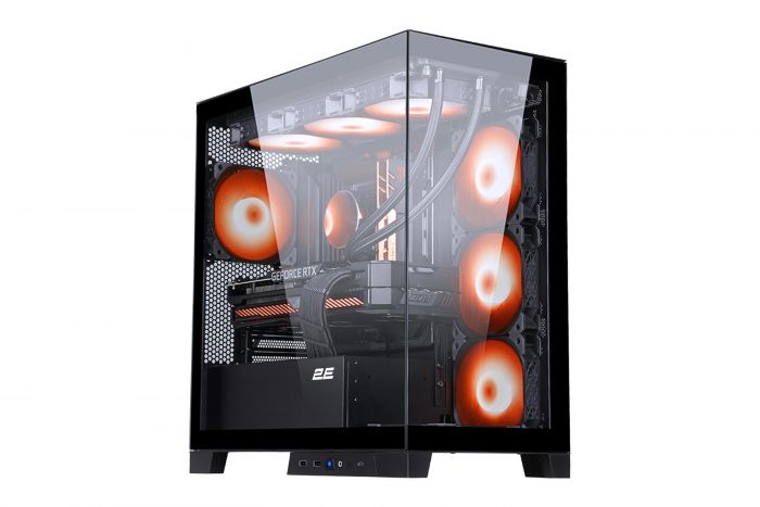 Корпус 2E Gaming Fantom GK701B, без БЖ, 2xUSB 3.0, 1xUSB Type-C, 4x120mm ARGB, controller with remote, TG Side/Front Panel, mATX, чорний