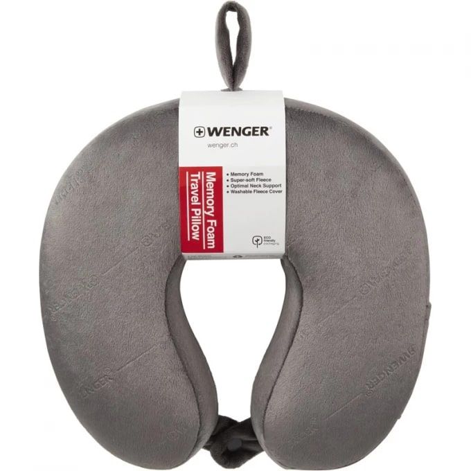 Подушка флісова, Wenger, Memory Foam Travel Neck Pillow, сірий