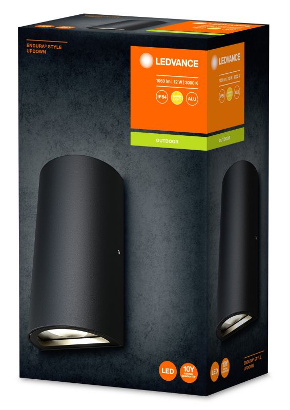Cвітильник фасадний LEDVANCE ENDURA STYLE UPDOWN 12Вт 3000К 700Лм чорний