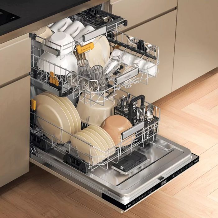 Посудомийна машина Whirlpool вбудовувана, 14компл., A+++, 60см, дисплей, 3й кошик, білий