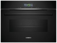 Духова шафа Siemens електрична компактна, 45л, A, дисплей, конвекція, ф-ція мікрохвиль, чорний