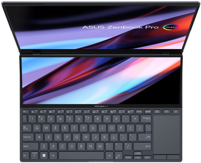 Ноутбук ASUS Zenbook Pro 14 Duo UX8402VV-P1048 14.5" 2.8K OLED, Intel i5-13500H, 16GB, F512GB, NVD4060-8, NoOS, Чорний