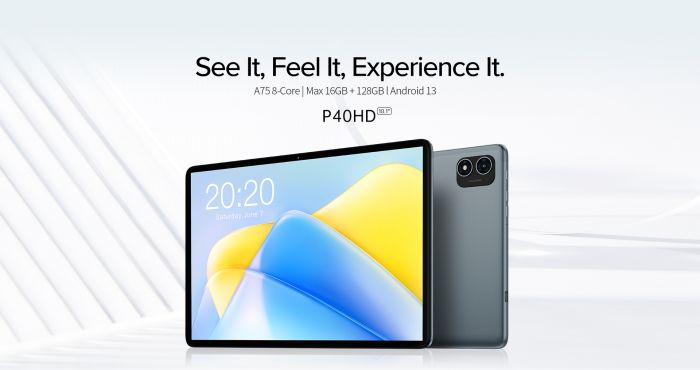 Планшет Teclast P40HD 10.1" 8ГБ, 128ГБ, LTE, 6000мА•год, Android, сірий