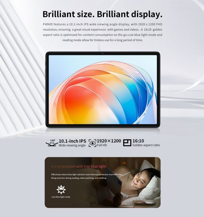 Планшет Teclast P40HD 10.1" 8ГБ, 128ГБ, LTE, 6000мА•год, Android, сірий