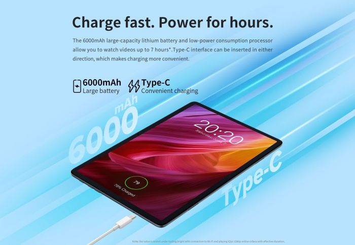 Планшет Teclast P40HD 10.1" 8ГБ, 128ГБ, LTE, 6000мА•год, Android, сірий