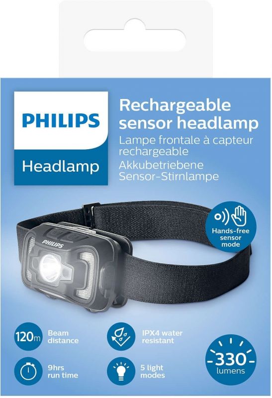 Ліхтар Philips Ручний SFL2000RH, IPX4, 5 режимів роботи, 330 люмен, 120 метрів, передзаряджаємий